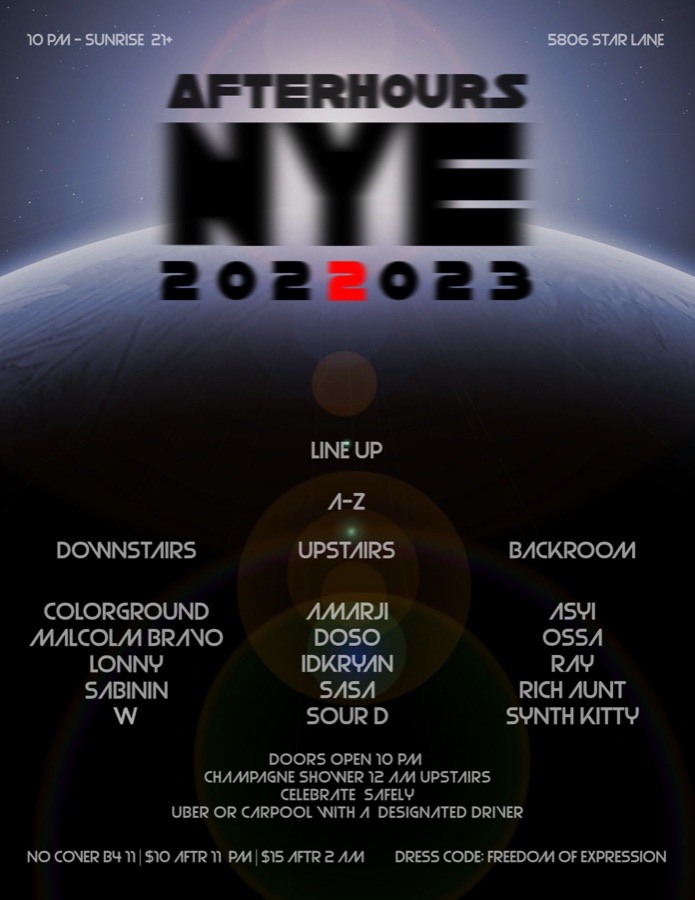 Flyer: Star Lane NYE, Dec 2022