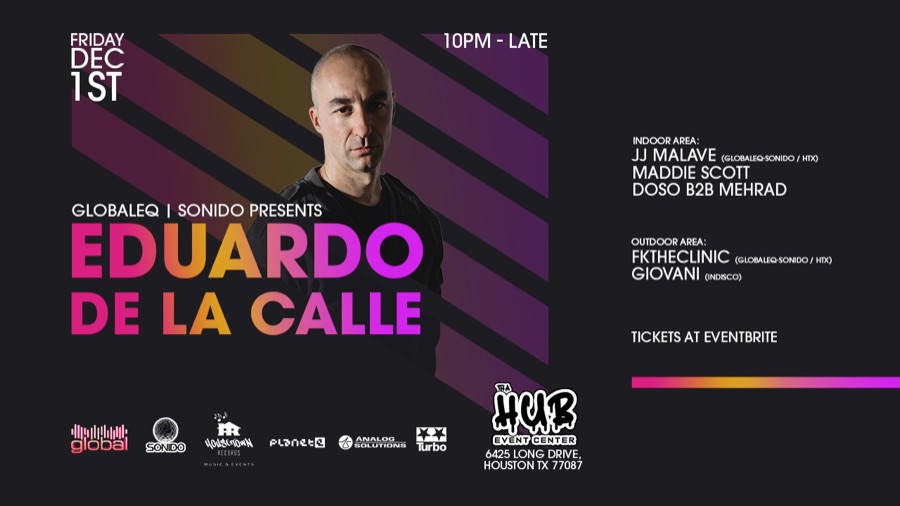 Flyer: Eduardo de la Calle, Hub HTX · Dec 2023