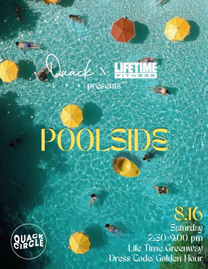 Flyer: Poolside, Quack Circle · Aug 2025